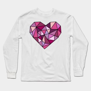 Pink Crystal Heart Long Sleeve T-Shirt